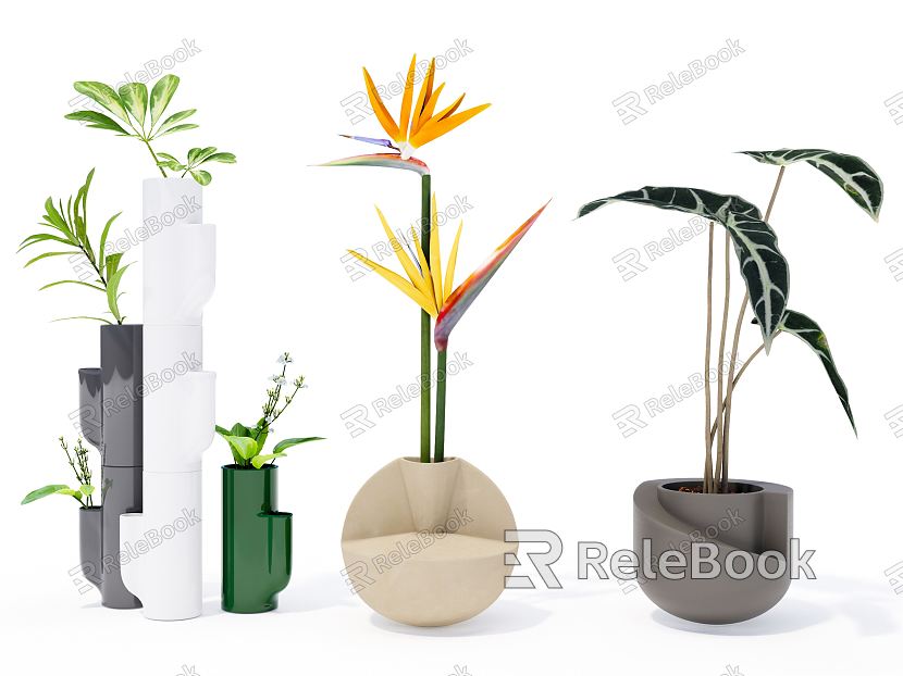 Modern vase vase floral ornaments combination model