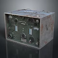 Vintage Rusty Metal Box With Dials Knobs And Switches On Front Panel 3d model