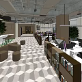 Modern Conference Room With Long White Table Brown Chairs Large Screen And City View