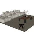 Modern Sofa Coffee Table Combination Coffee Table Multiplayer Sofa 3d model