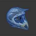 Stylish Off Road Motorcycle Helmet Featuring Gray White Yellow Patterns And Visor