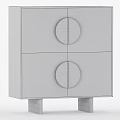 Modern Minimalist Light Green Console Cabinet With Round Door Handles And Slim Metal Legs