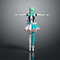 Anime Character With Green Hair And Butterfly Inspired Costume And Wing Details