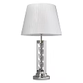 Stylish Table Lamp With White Pleated Shade And Transparent Crystal Base Design 3d model