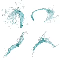 Elegant Garden Water Ornament with Rotating Blue Water Splashes and Dynamic Flowing Design Elements