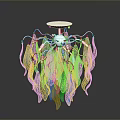 Elegant Feather Shaped Glass Chandelier With Modern Design And Decorative Accents