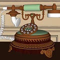 Vintage Daily Electrical Appliance With Golden Accents Green Components And Wooden Base Pearl Details