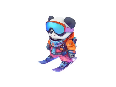 Panda Snowboard Panda Ski Panda Winter Sports Snowboard Equipment Ski Equipment Ski Clothing Cartoon Panda Cute Panda Character Outdoor Adventure Ski Goggles Winter Jacket Ski 3d model