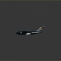 Modern Blue Passenger Airplane Featuring Four Jet Engines And Aerodynamic Wing Design
