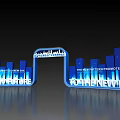Modern Illuminated Archway Design With New Pattern Promoting The Future 3d model