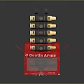 Gestic Arms Black and Gold Commercial Equipment Stacked in Red Box