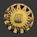 Elegant Gold Jewelry Pendant With Intricate Hollow Design Ornate Patterns And Shiny Decorative Loop