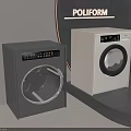 Poliform Washing Machines In Gray And White With Digital Display And Modern Design