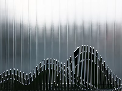Modern Wave Shaped Metal Feature Wall Design For Interior Decor 3d model
