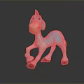 Cute Blue Cartoon Donkey Toy With Red Tipped Ears And Brown Hooves