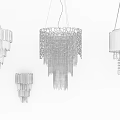 Post-modern lamp combination stylish simple metal chandelier combination 3d model