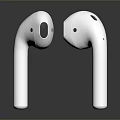 Pair of White Wireless Earbuds With In Ear Design And Microphone Holes