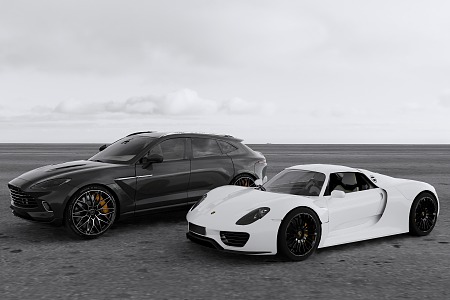 Aston Martin VS Supercar Porsche 918 3d model