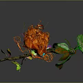 Vibrant Fairy Character With Orange Hair Blue Skin Wings On Branch With Colorful Leaves
