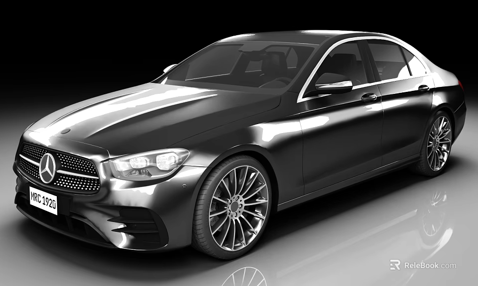Modern Black Sedan Car With Sleek Exterior And Silver Alloy Wheels 3d model 