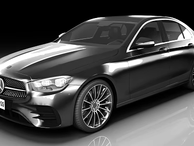 Modern Black Sedan Car With Sleek Exterior And Silver Alloy Wheels 3d model