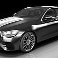 Modern Black Sedan Car With Sleek Exterior And Silver Alloy Wheels