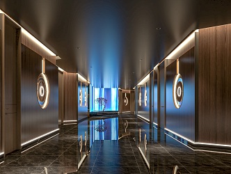 Modern Away Hotel Corridor 3d model