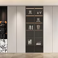 Modern Black White Bookcase Interior Design With Shelves Books And Decorative Objects