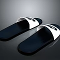 Comfortable Black And White Slippers With Simple Design For Indoor Daily Use