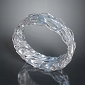 Transparent Crystal Braided Bracelet With Textured Loop And Reflective Surface 3d model