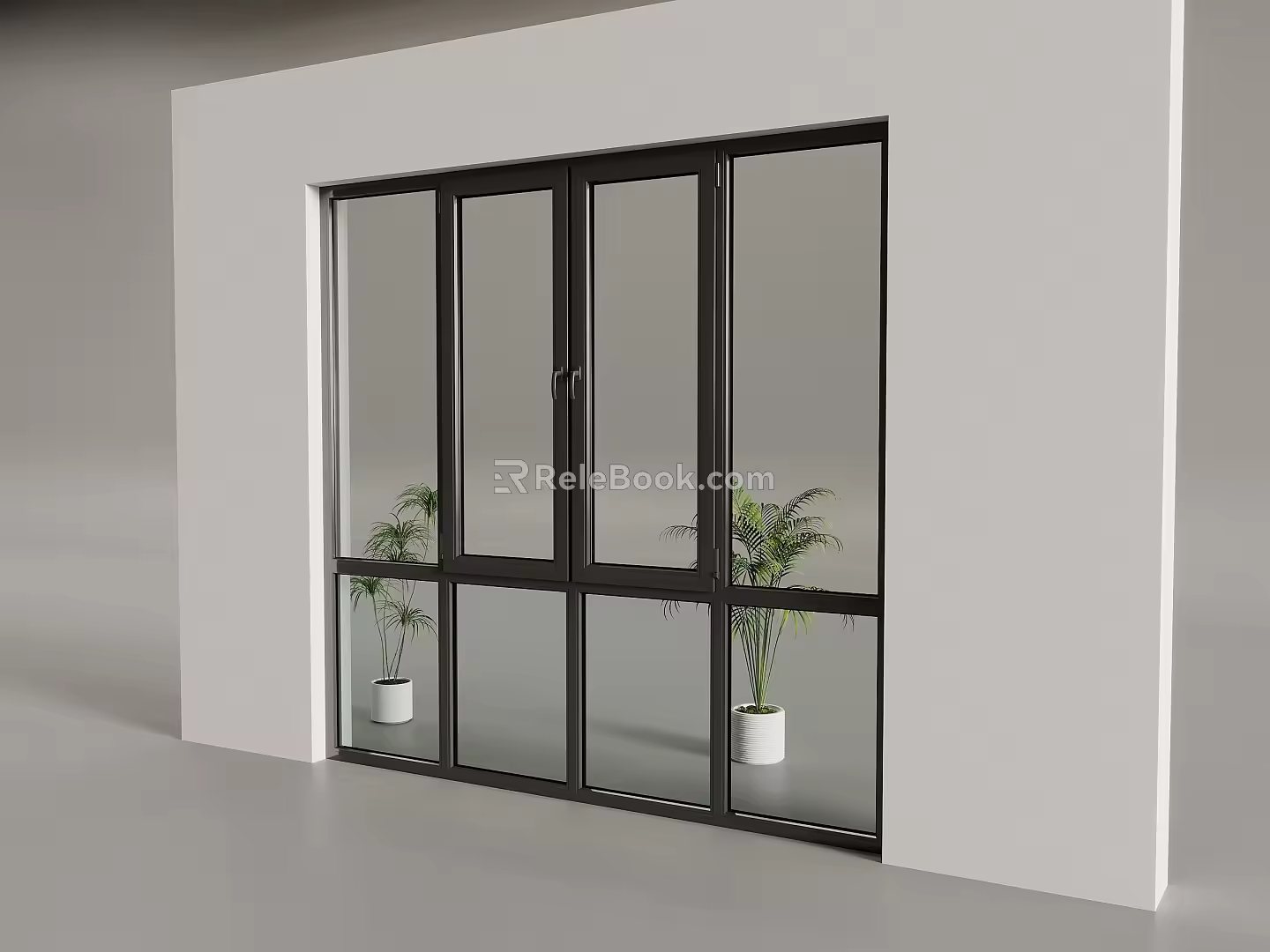 modern floor-to-ceiling windows 3d model