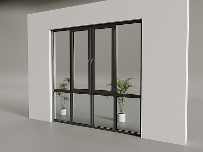 modern floor-to-ceiling windows 3d model