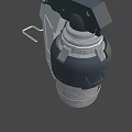 R4H Grenade Grey And Silver Military Explosive Device With Metal Safety Lever And Textured Surface