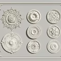 French plaster carved lamp panel plaster lines 3d model