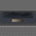 Square Water Fountain Design With Gray Border And Mountain Shaped Bottom Pool