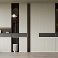 Modern Entryway Cabinet and Side Cabinet with Sleek White Design and Decorative Shelves with Vase