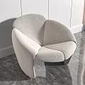 Modern Light Colored Fabric Lounge Chair With Curved Design For Interior Decor