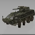 Armored Military Vehicle With Camouflage Paint Turret Protective Armor And Six Wheel Drive