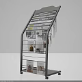 Public Facility Multi Tiered Magazine Rack With Various Reading Materials For Visitors
