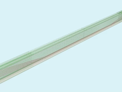 Long Slender Light Green Grid Like Structure on Light Blue Background 3d model