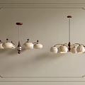 Modern Chandeliers With White Ceramic Shades Wooden Mounts And Ornate Wall Frame