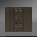 Modern Beige Wardrobe Featuring Arched Glass Doors Interior Lighting and Cabinet Doors