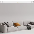 Modern three-seat sofa multiplayer sofa 3d model
