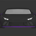 Black Sports Car With Purple Accents Sleek Aerodynamic Body And Rear Spoiler