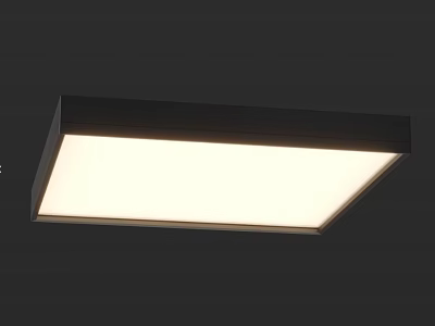 Modern Square Ceiling Light With Black Frame And White Shade For Interior Lighting 3d model