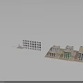 Modern Building Models With Colorful Facades And Multi Story Window Designs