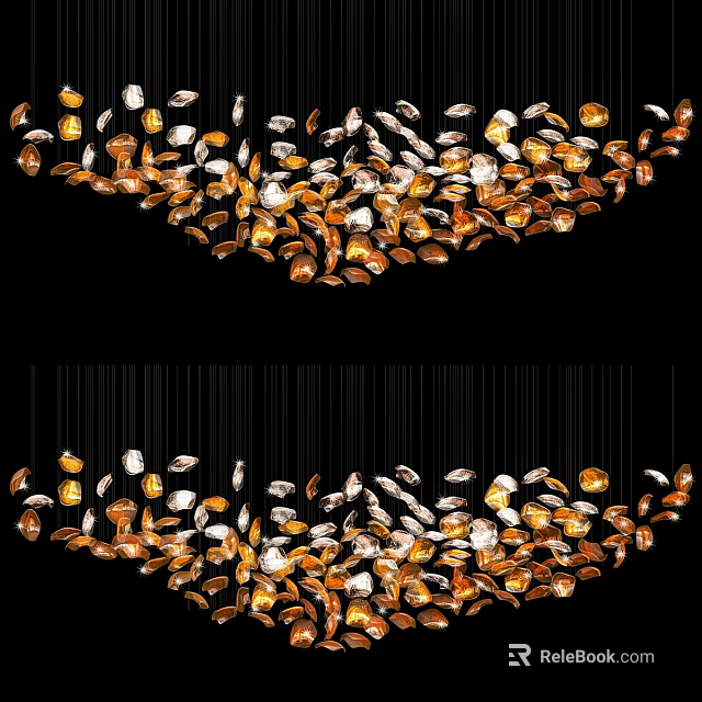 Elegant Modern Gold Crystal Chandelier With Multi Tiered Hanging Design 3d model