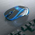 Ergonomic Wired Computer Keyboard And Blue Mouse With LED Lights For Gaming Use