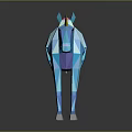 Colorful Low Poly Unicorn With Blue Pink Purple Body And Yellow Horn On Black Background