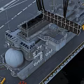 Aircraft Carrier Sailing On Sea Surface 3d model